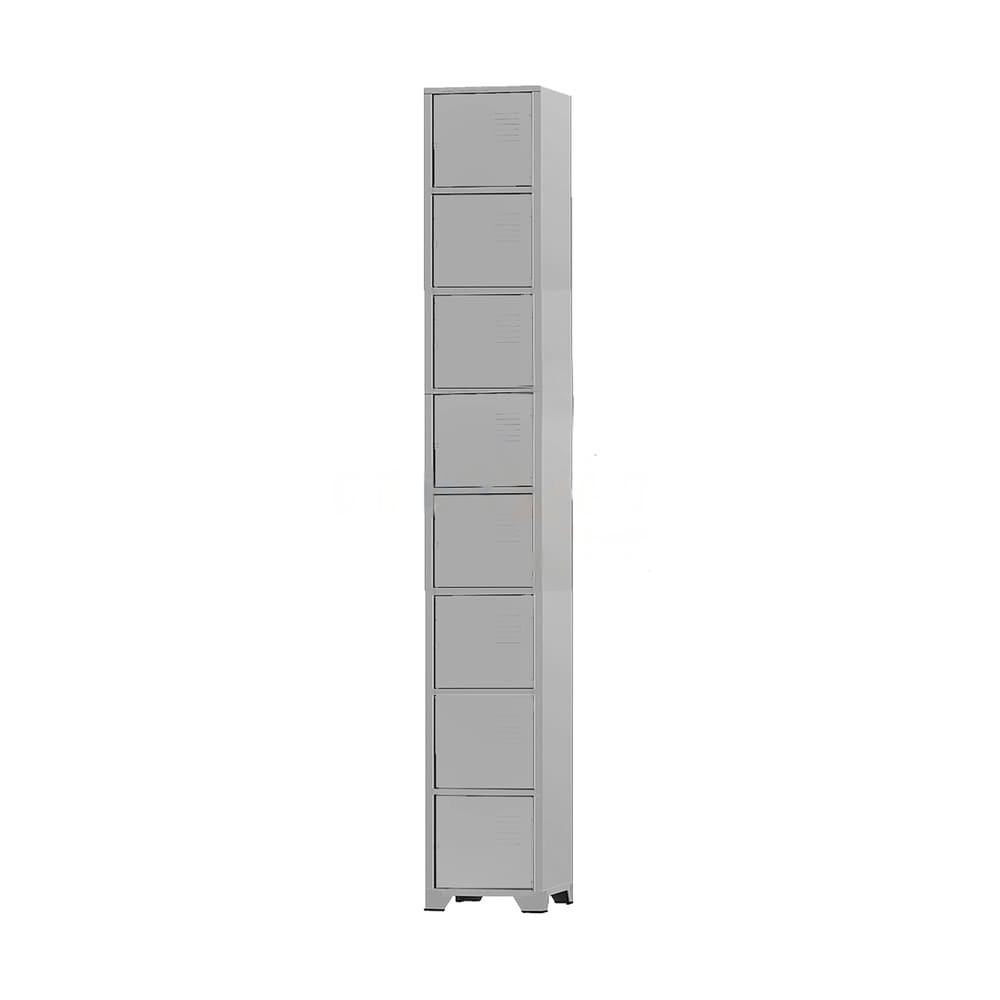 Armário Roupeiro De Aço 8 Portas Para Vestiário Academia Locker Cinza