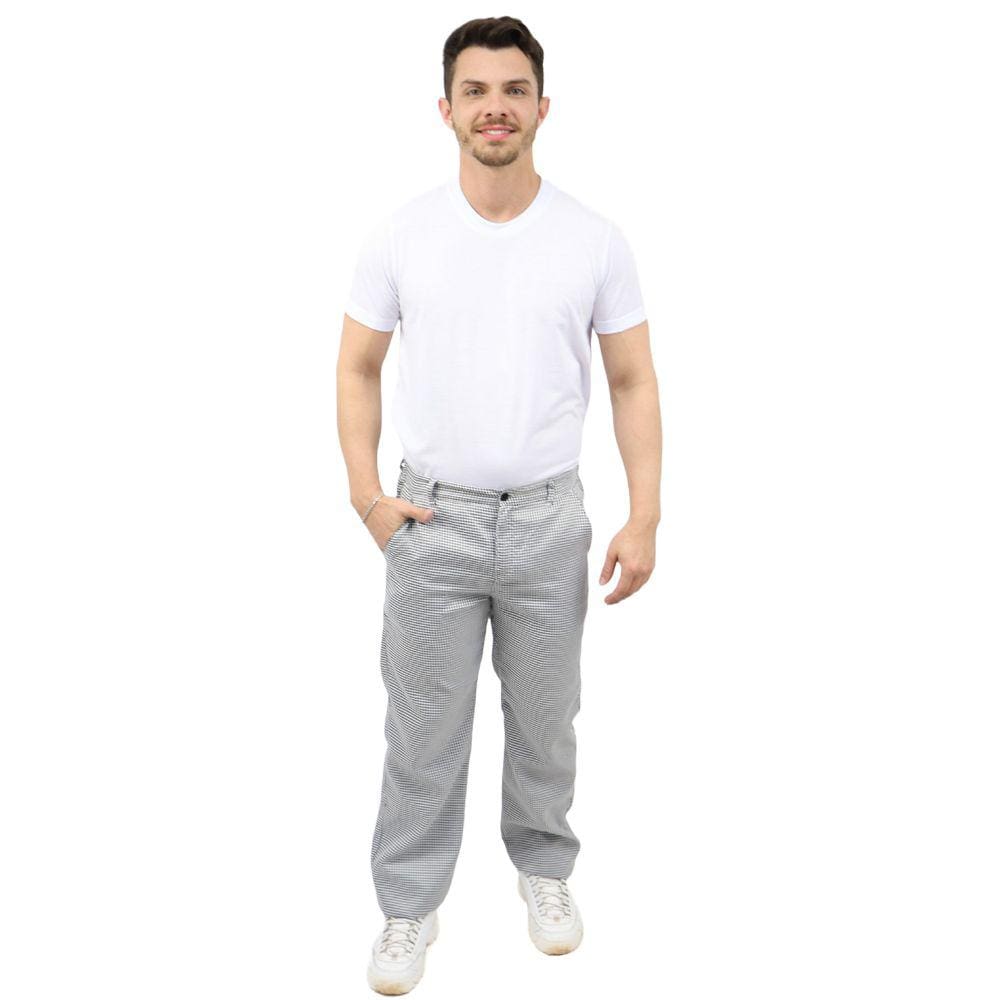 Calça Pied Poule Masculina - Calça Cozinheiro Plus Size