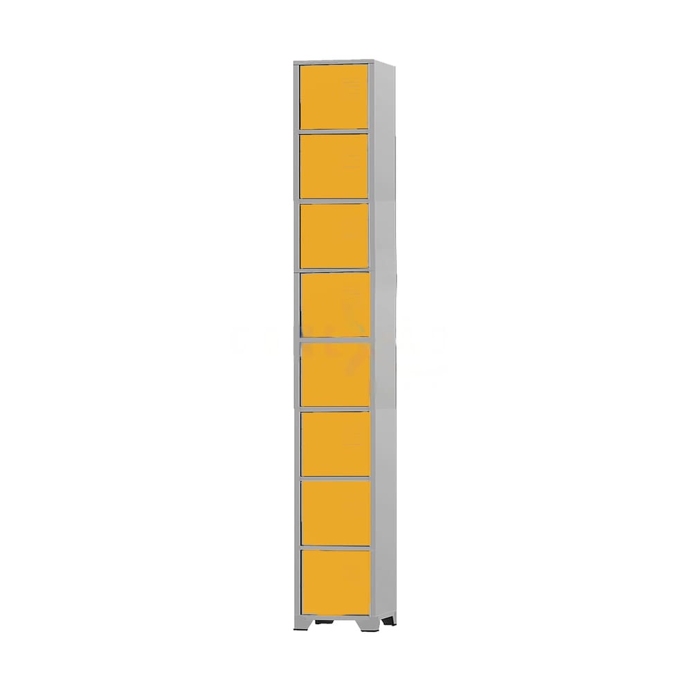 Armário Roupeiro De Aço 8 Portas Para Vestiário Academia Locker Laranja