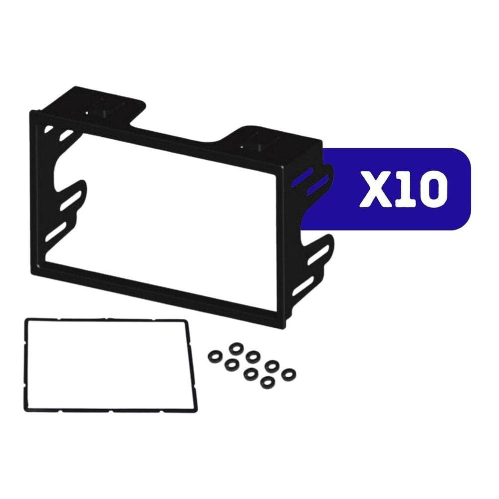 Kit 10 Molduras 2 DIN Vw Polo/Golf/Fox/Fiesta/Ecosport/Bora Preta - Padrão Japonês/Chinês