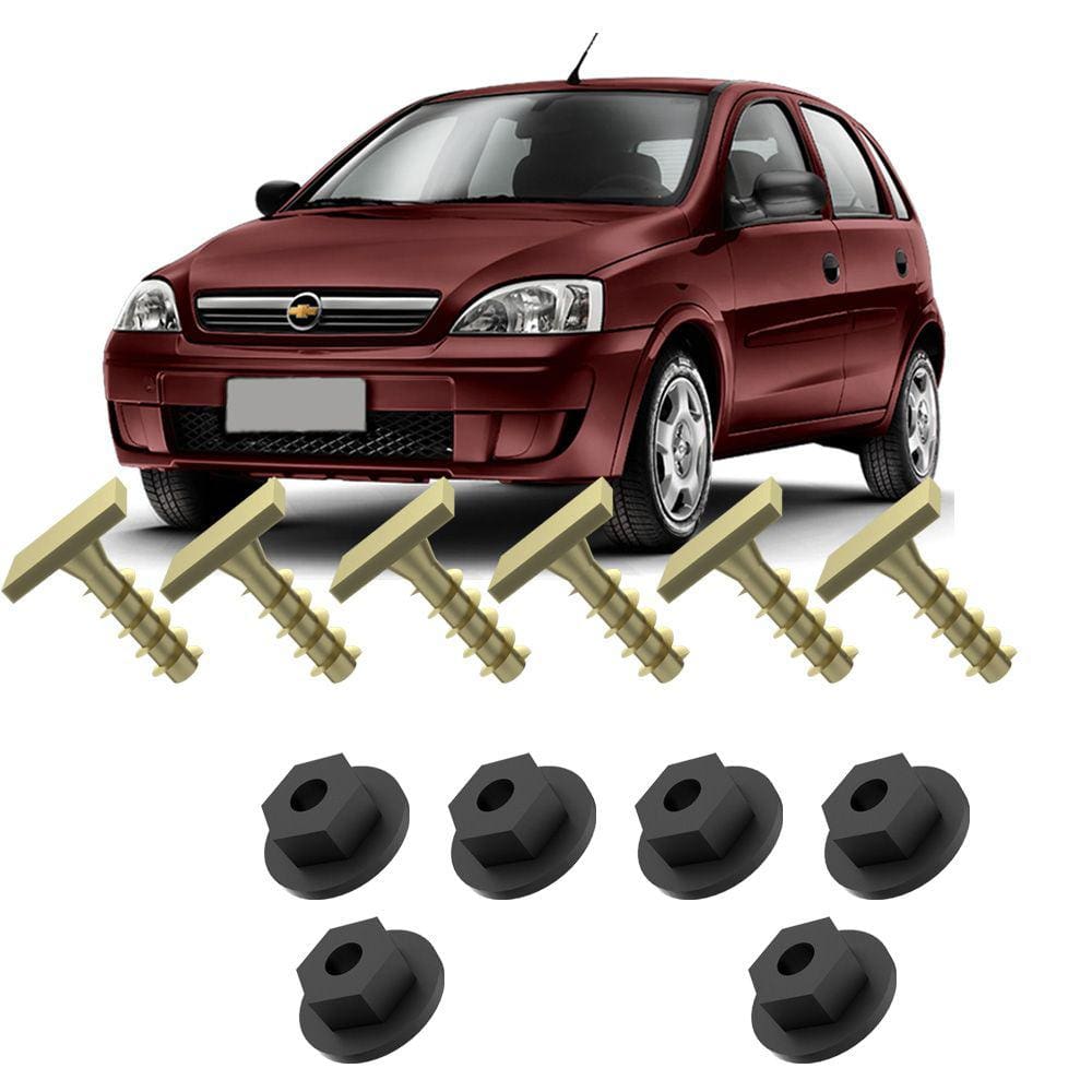 Kit Parafusos e Porcas Para Moldura do Para-lama Dianteiro Corsa Hatch Joy Maxx Premium SS