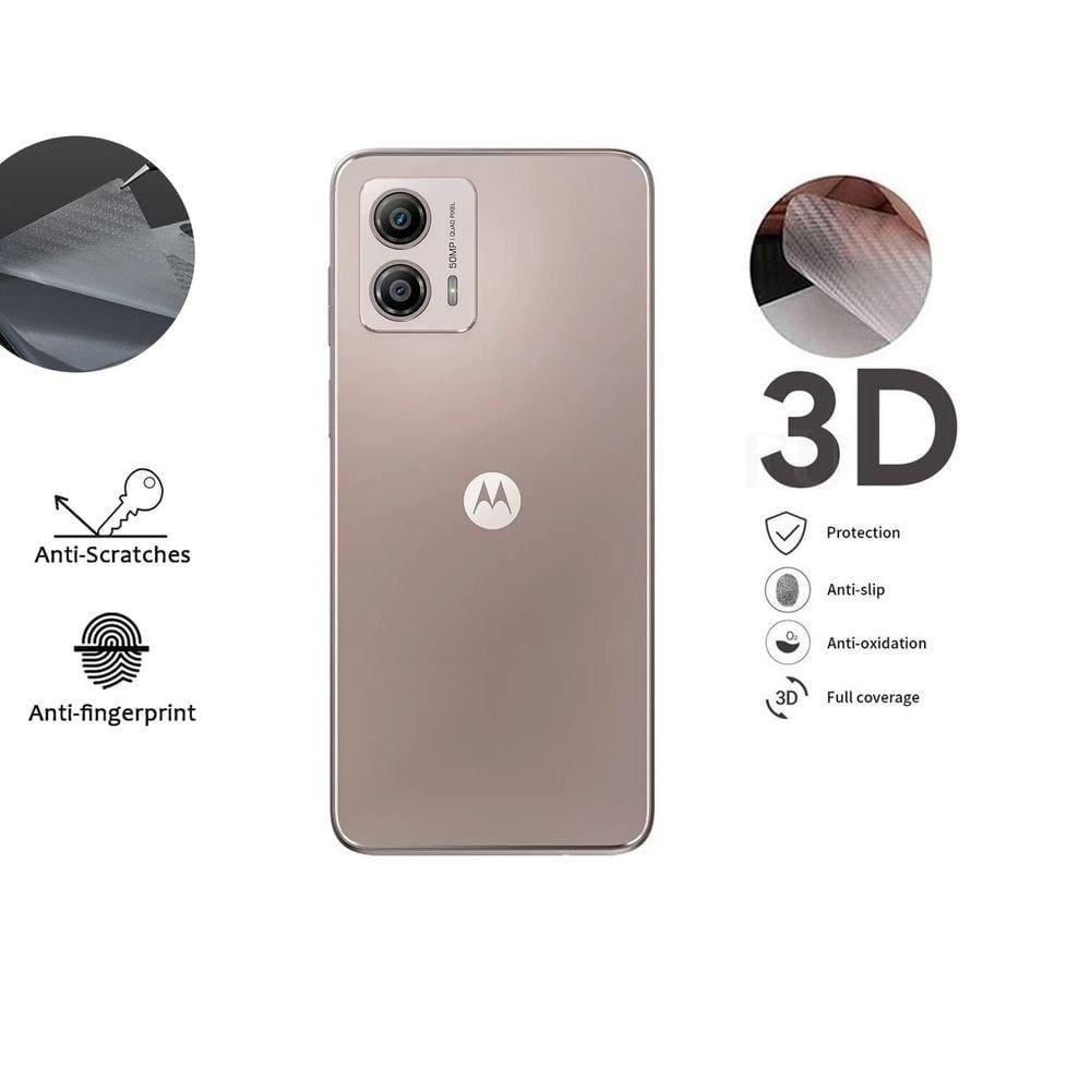 Película De Fibra De Carbono Verso Traseira Compatível Motorola Moto G53