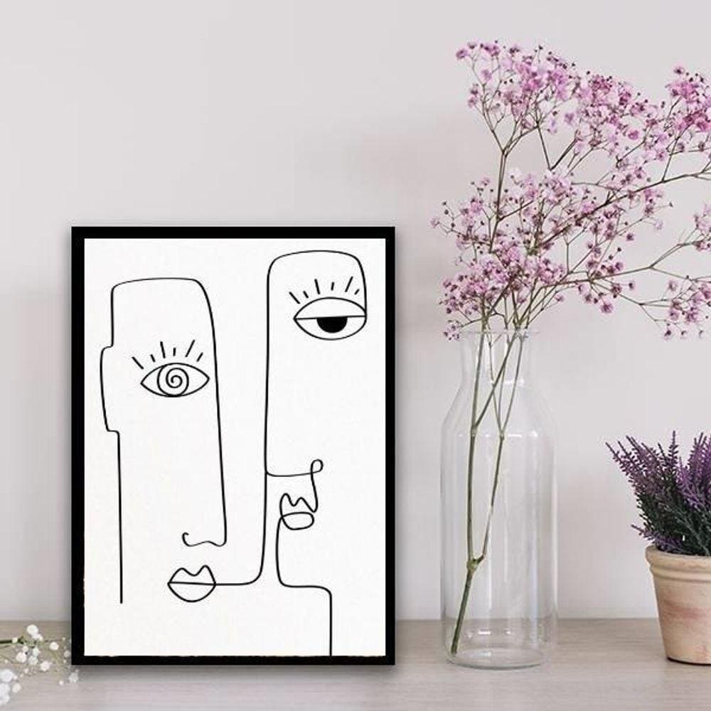 Quadro Decorativo Minimalista One Line 24X18Cm Branca