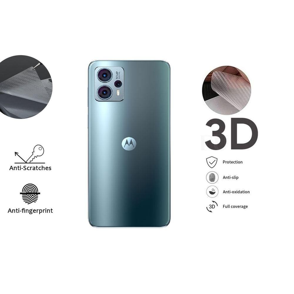 Película De Fibra De Carbono Verso Traseira Compatível Motorola Moto G13 G23