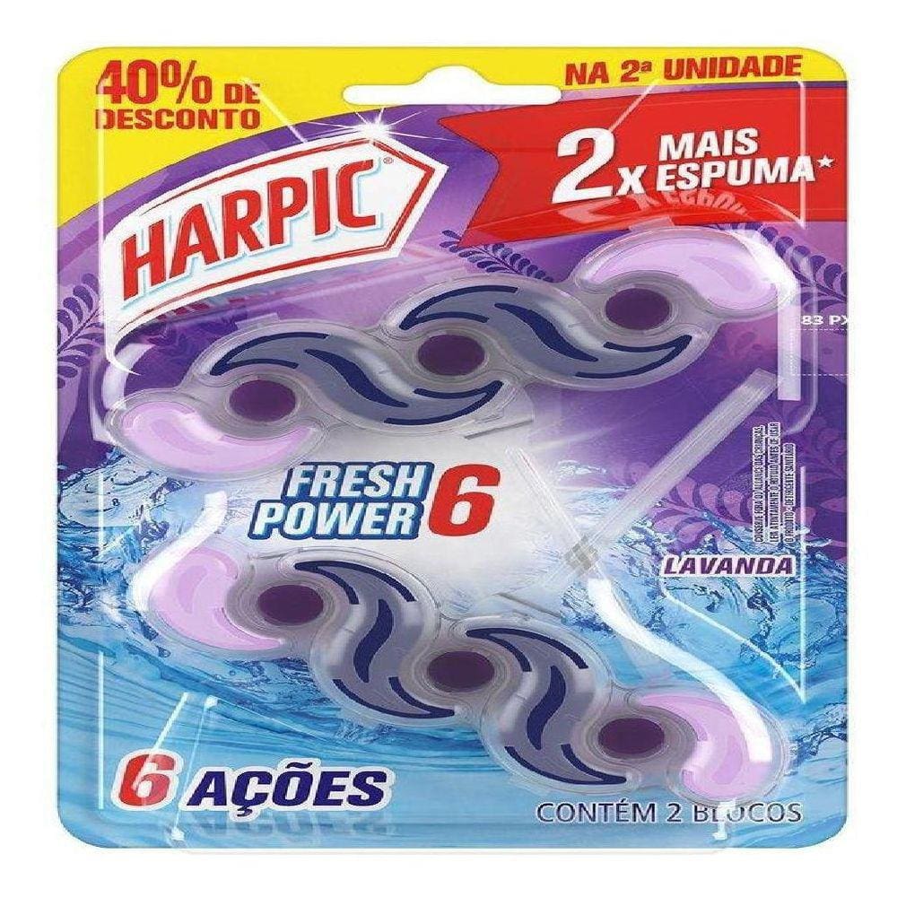 Bloco Sanitário Harpic Fresh Power 6 Lavanda com 2 unidades