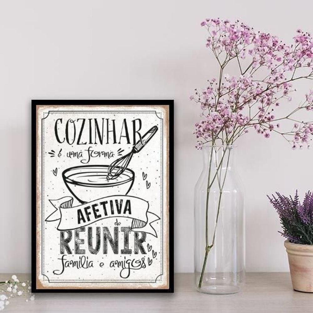Quadro Decorativo Cozinha Afetiva 24X18Cm Branca