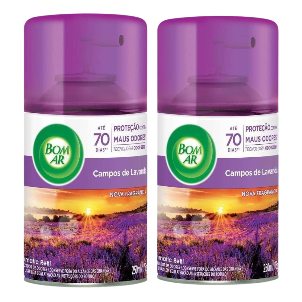 Kit com 2 Refis Bom Ar Freshmatic Lavanda 250ml Cada
