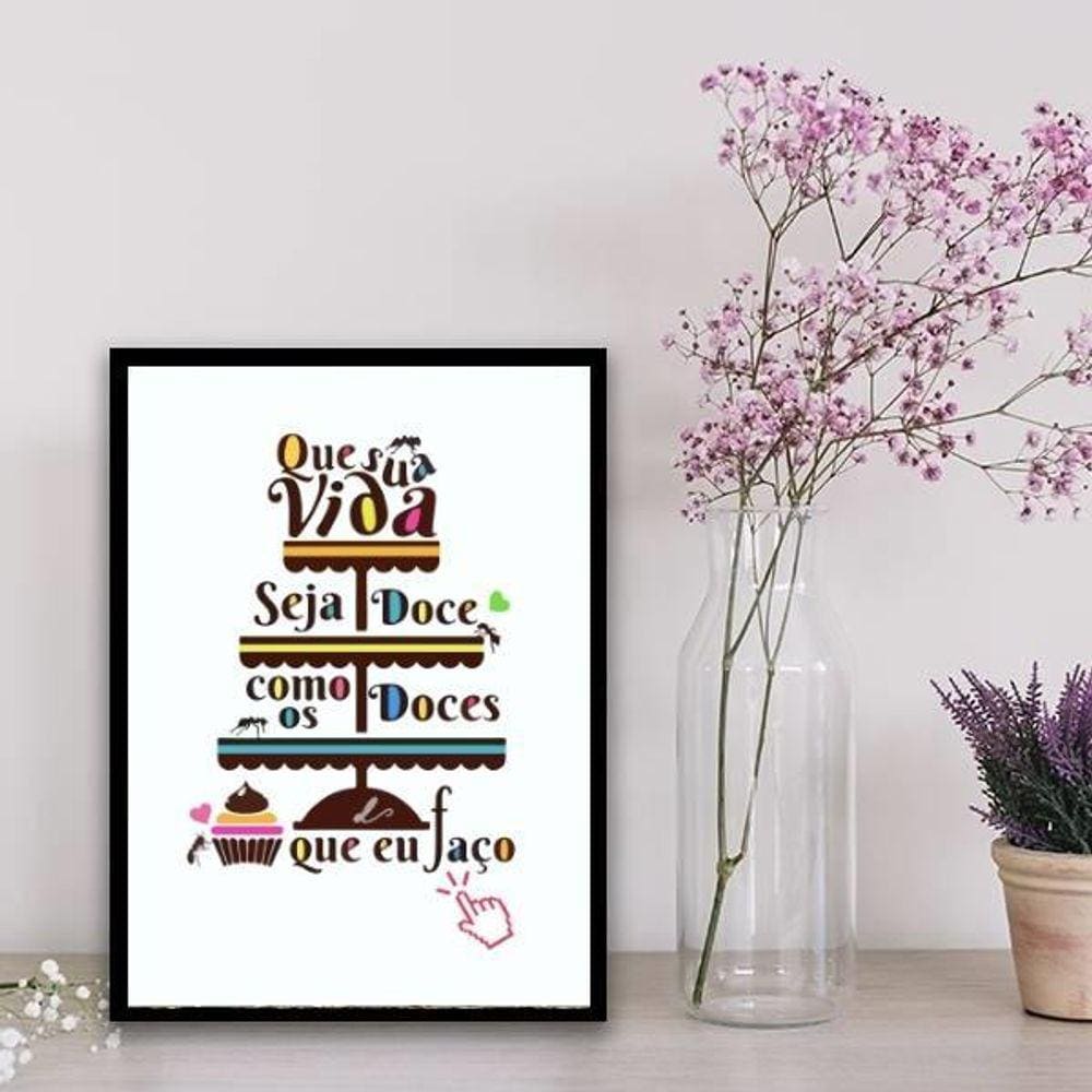 Quadro Decorativo Doces Que Faço 45X34Cm Branca