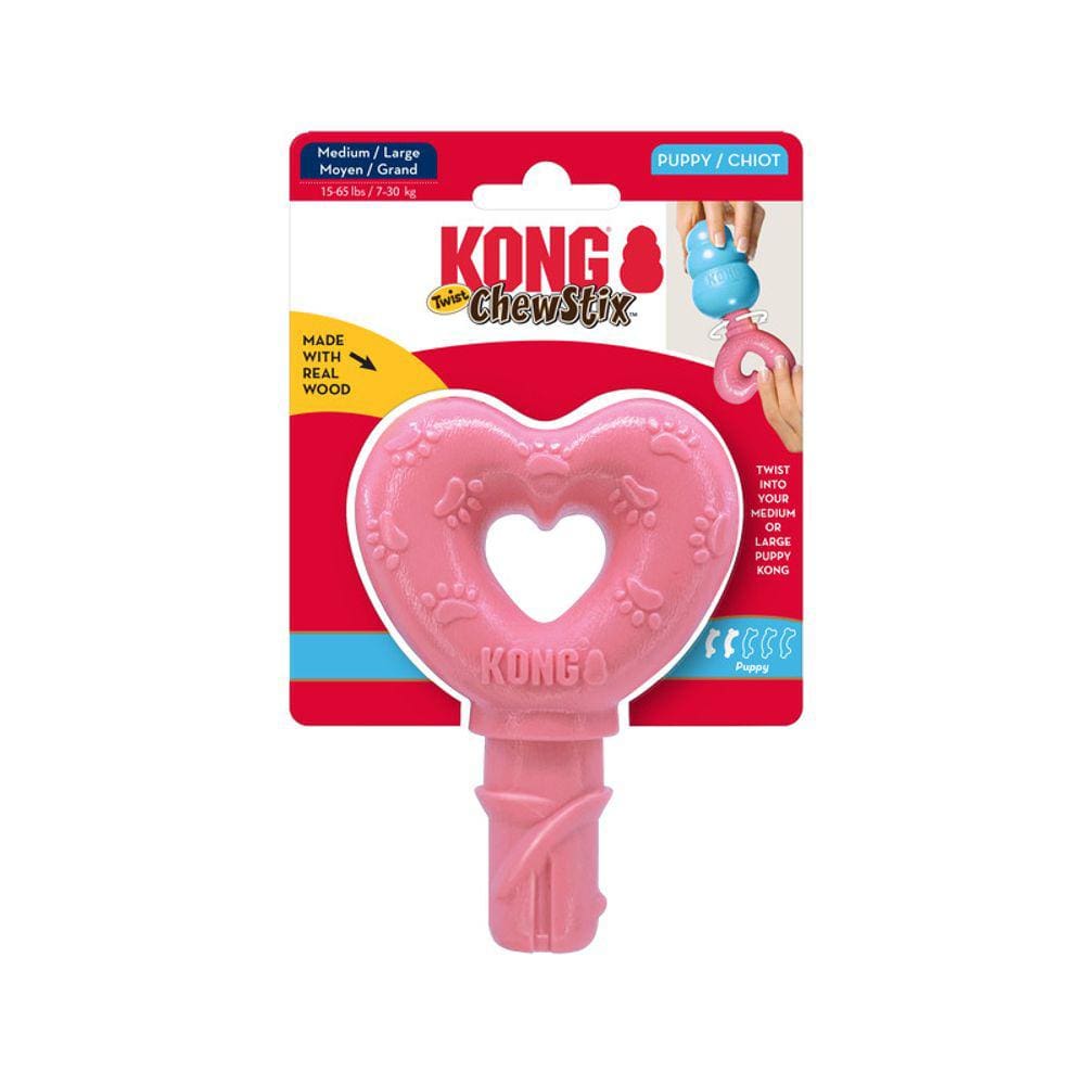 Brinquedo Mordedor Kong Chewstix Twist Heart Para Cães Filhotes Md/LG