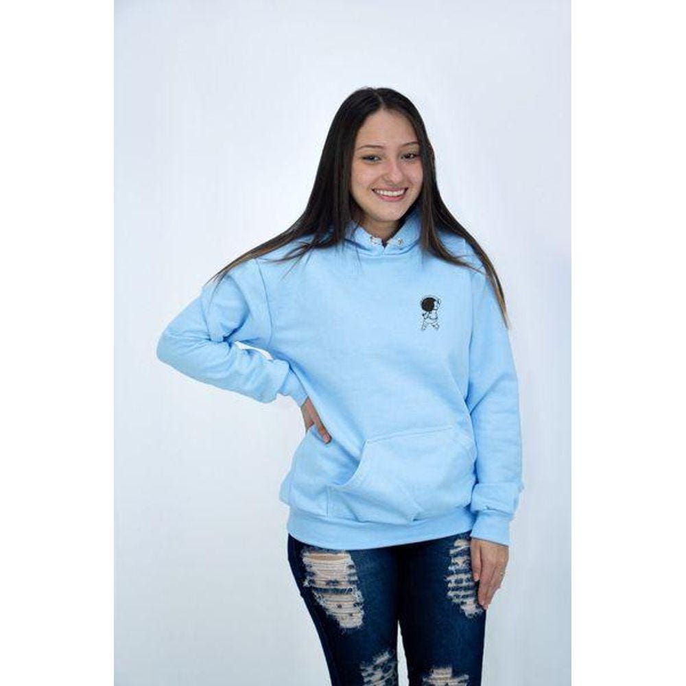 Blusa Moletom Canguru Feminino Astronauta Lateral DBL
