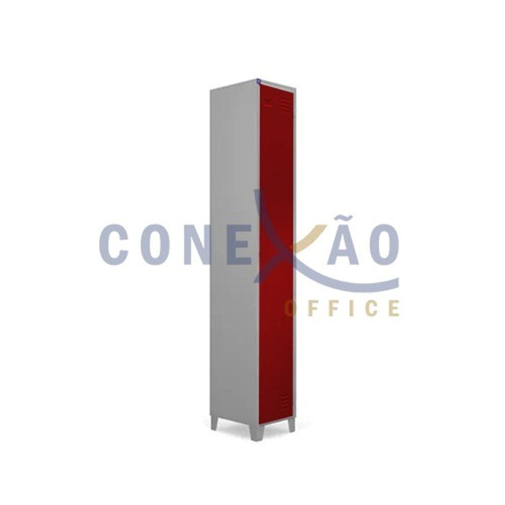 Armário Roupeiro De Aço Vestiário Academia 1 Porta Locker Vermelho