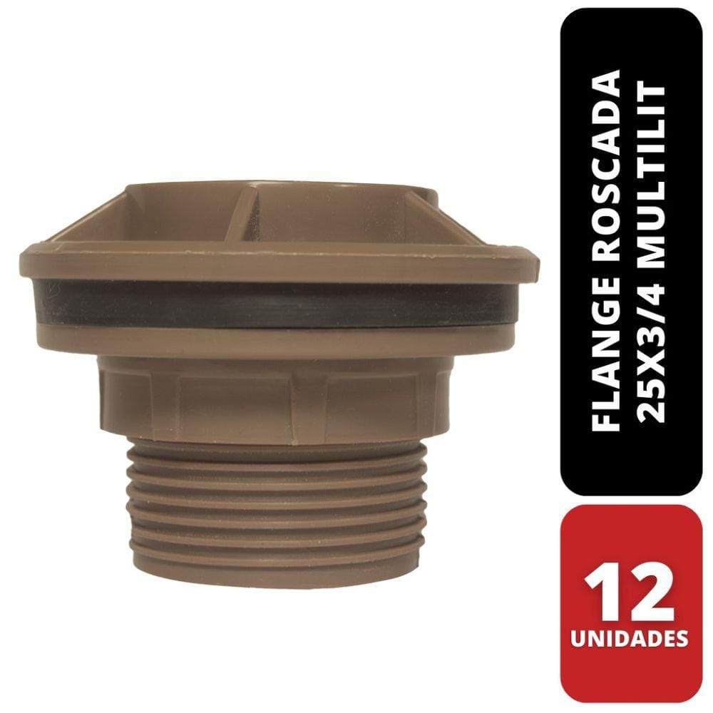Kit C/ 12 Flange Roscada 25x3/4 Multilit