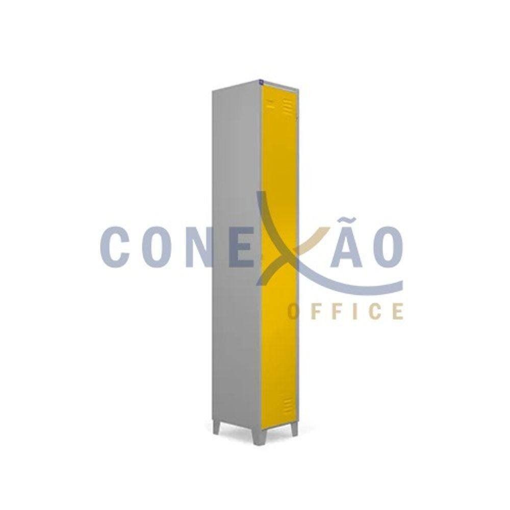 Armário Roupeiro De Aço Vestiário Academia 1 Porta Locker Amarelo