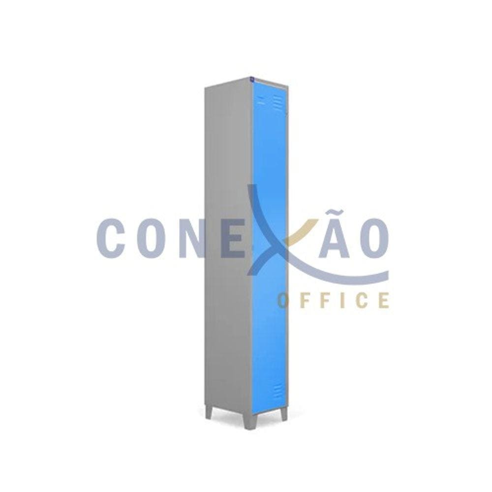 Armário Roupeiro De Aço Vestiário Academia 1 Porta Locker Azul Claro