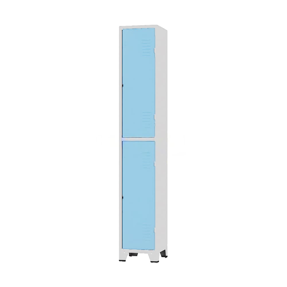 Armário Roupeiro De Aço Para Vestiário 2 Portas Locker Azul Claro