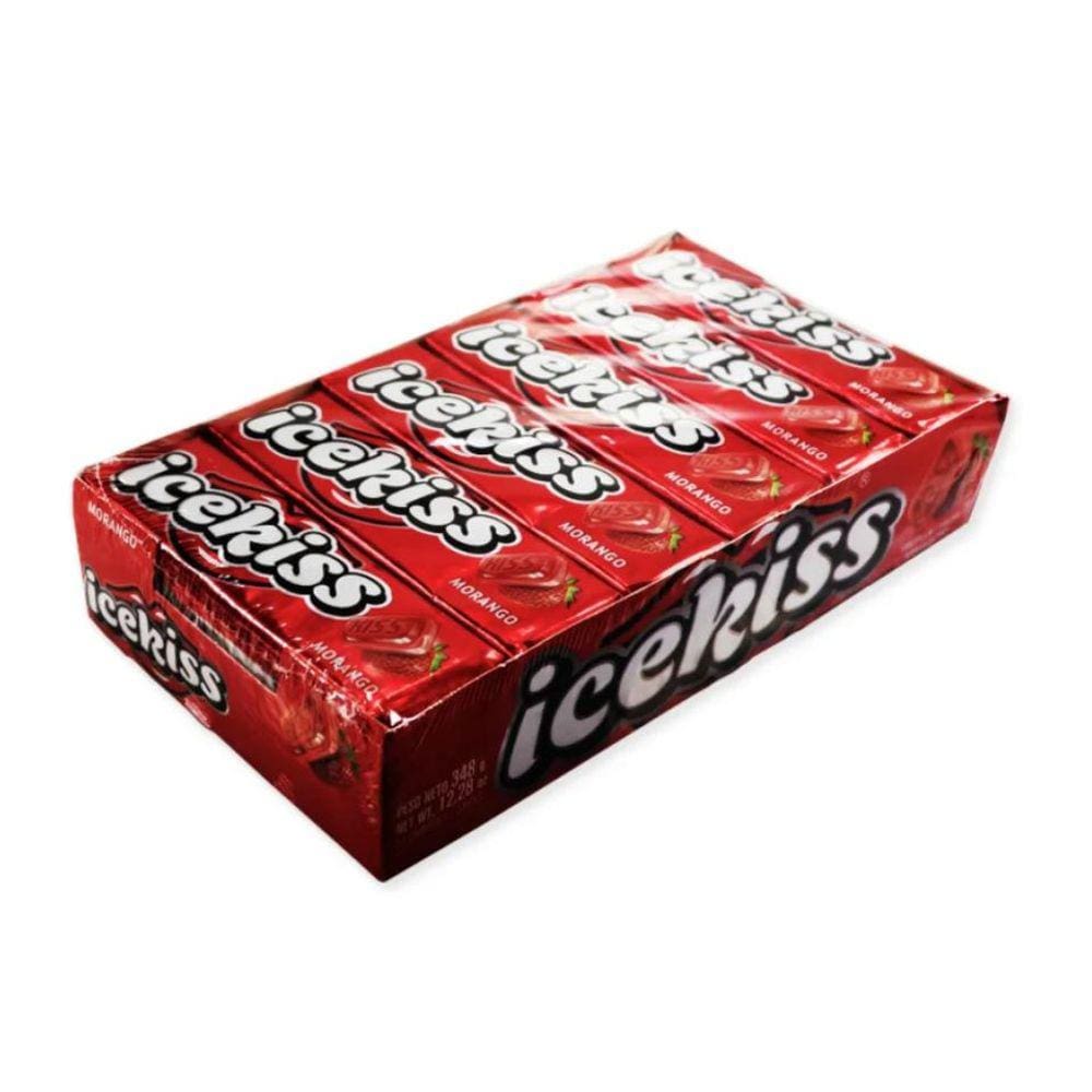Bala Drops Icekiss Morango 29g C/12 Unidades