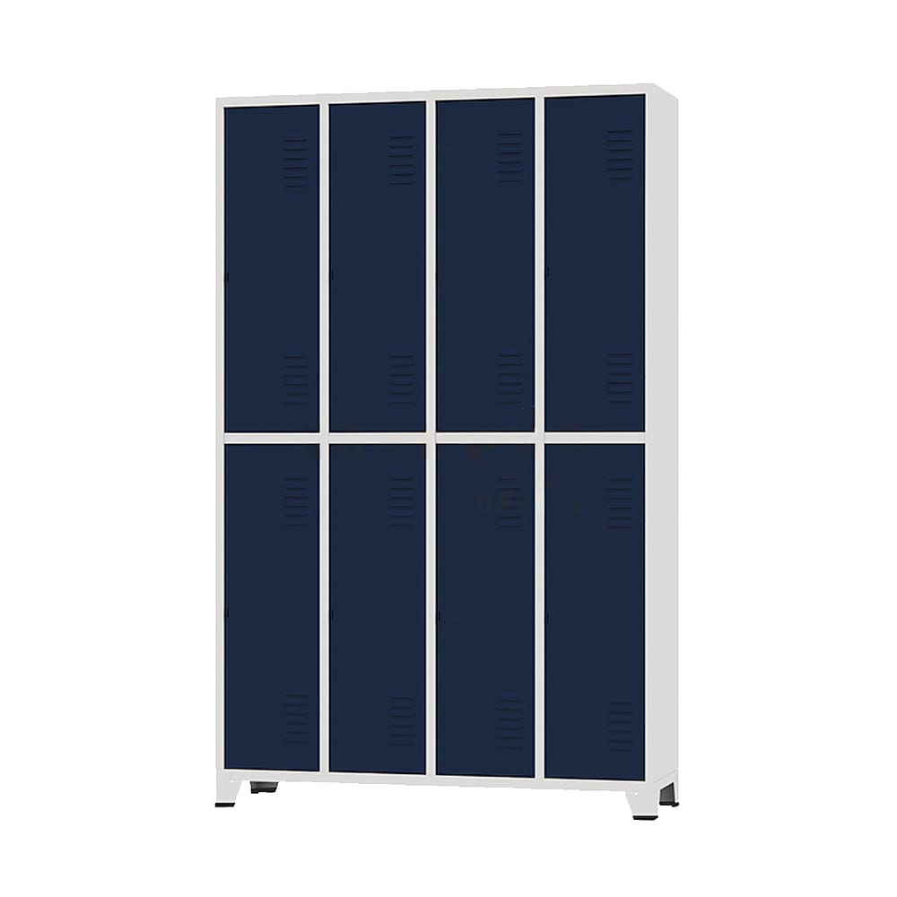 Armário Roupeiro De Aço Para Vestiário 8 Portas Locker Azul Marinho