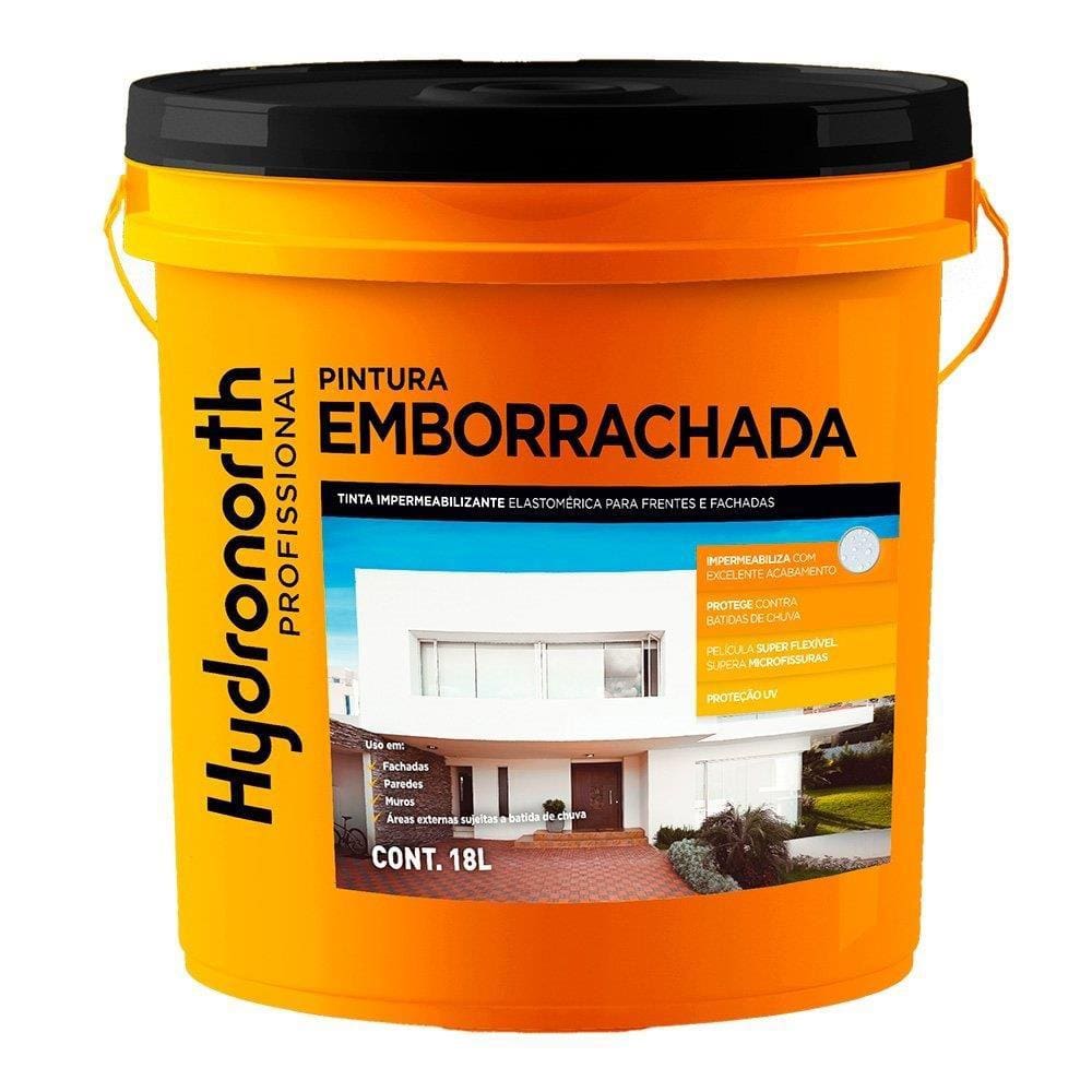 Pintura Emborrachada Hydronorth Impermeabilizante Branco Balde 18 Litros