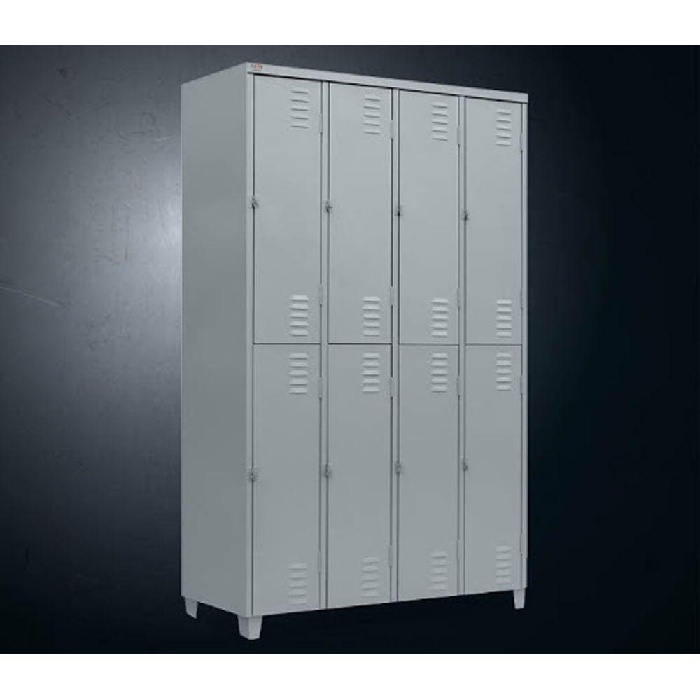 Armário Roupeiro De Aço Vestiário Academia 8 Portas Locker - Cinza