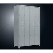 Armário Roupeiro De Aço Vestiário Academia 8 Portas Locker - Cinza