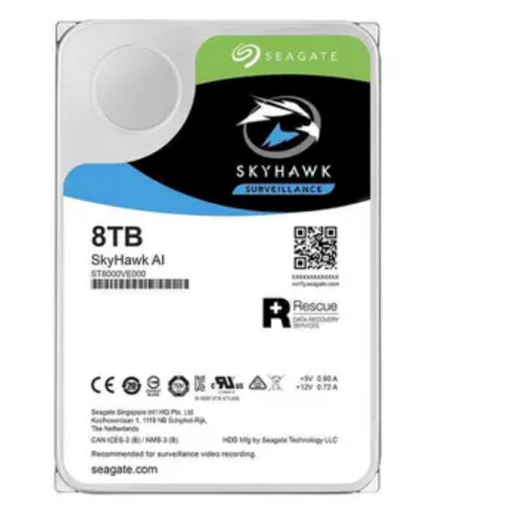 HDD Seagate SKYHAWK AI 8TB P/ Seguranca / Vigilancia / DVR - ST8000VE001
