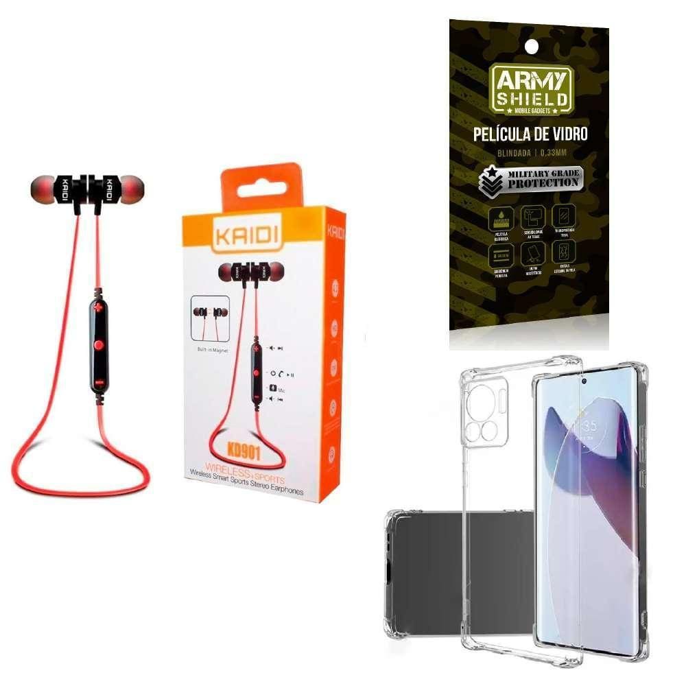 Capinha Moto Edge 30 Fusion + Fone Bluetooth + Película 3D