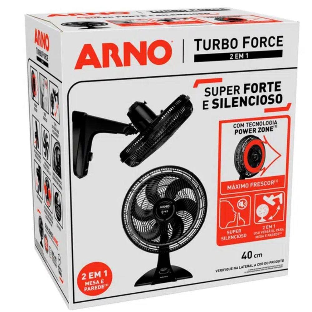 Ventilador ARNO 40CM Turbo Force 2 em 1 VF42 - VF42 Preto 110 VOLTS