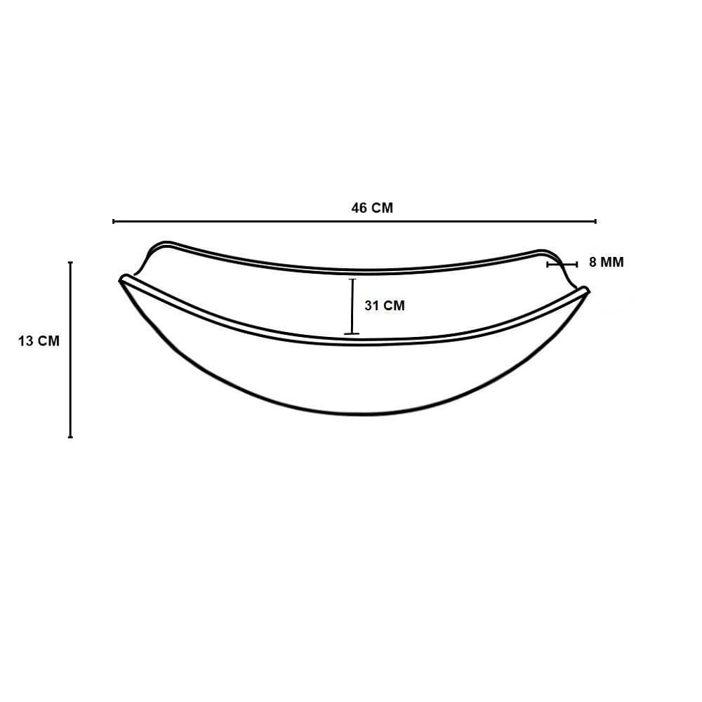Cuba Vidro Oval Chanfrada 46Cm Branco Fosco