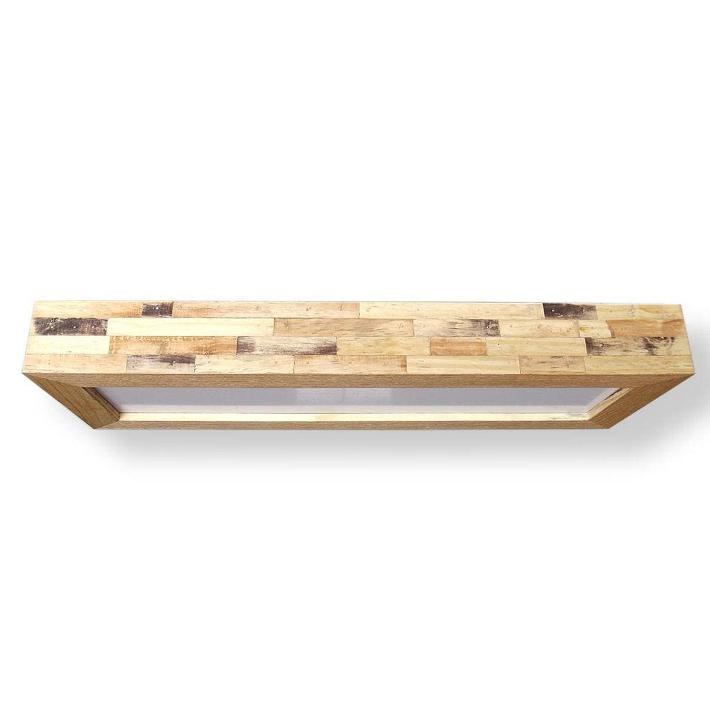 Luminária Lustre Pendente Rústico Madeira Led Lustre 40W