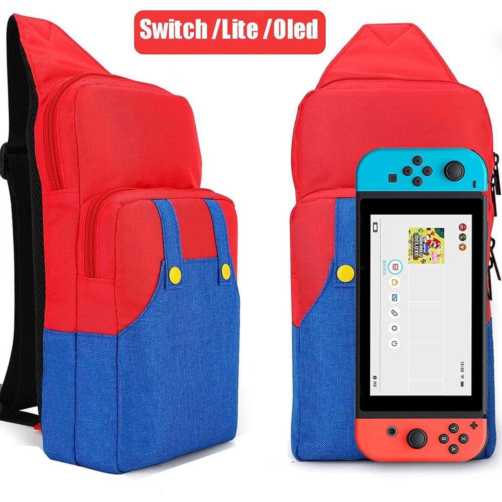 Bolsa Sling Nintendo Switch Oled Lite Vermelha E Azul Mario