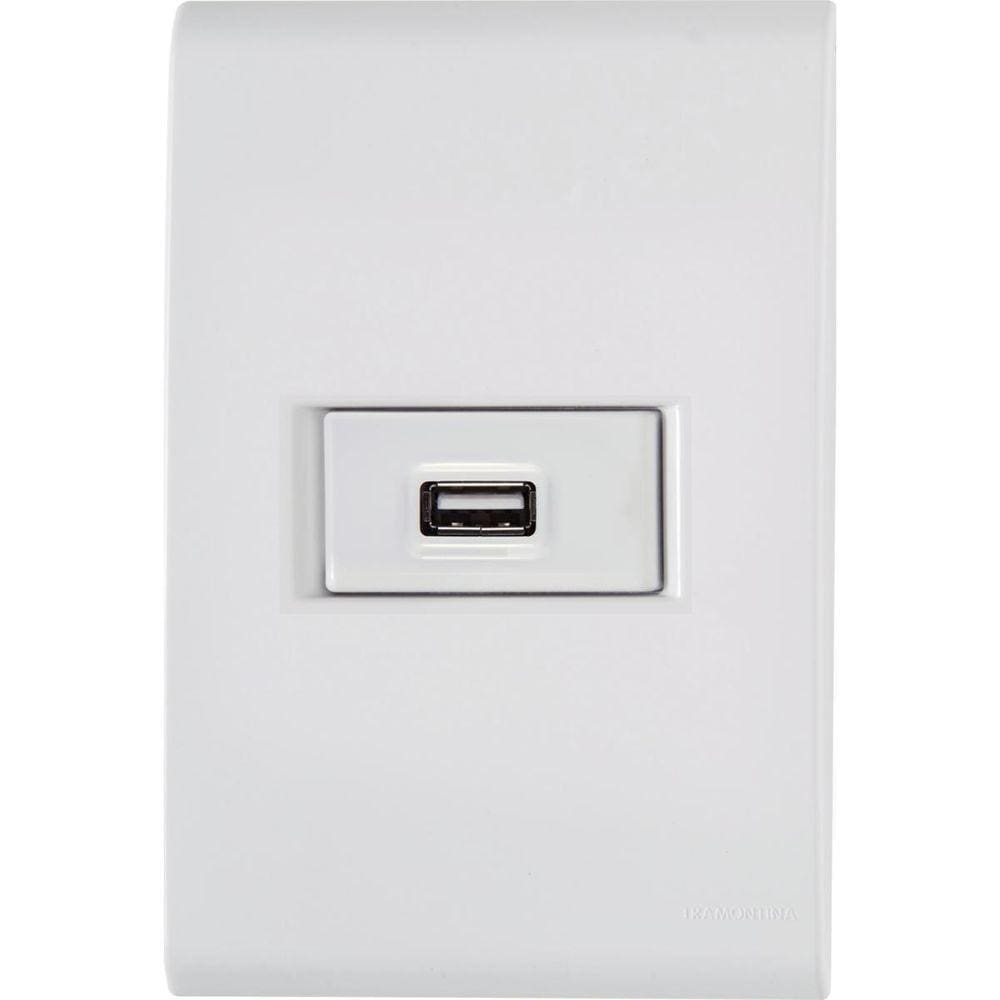Conjunto Modulo Tomada Usb 1,5A Bivolt Linha Liz Tramontina