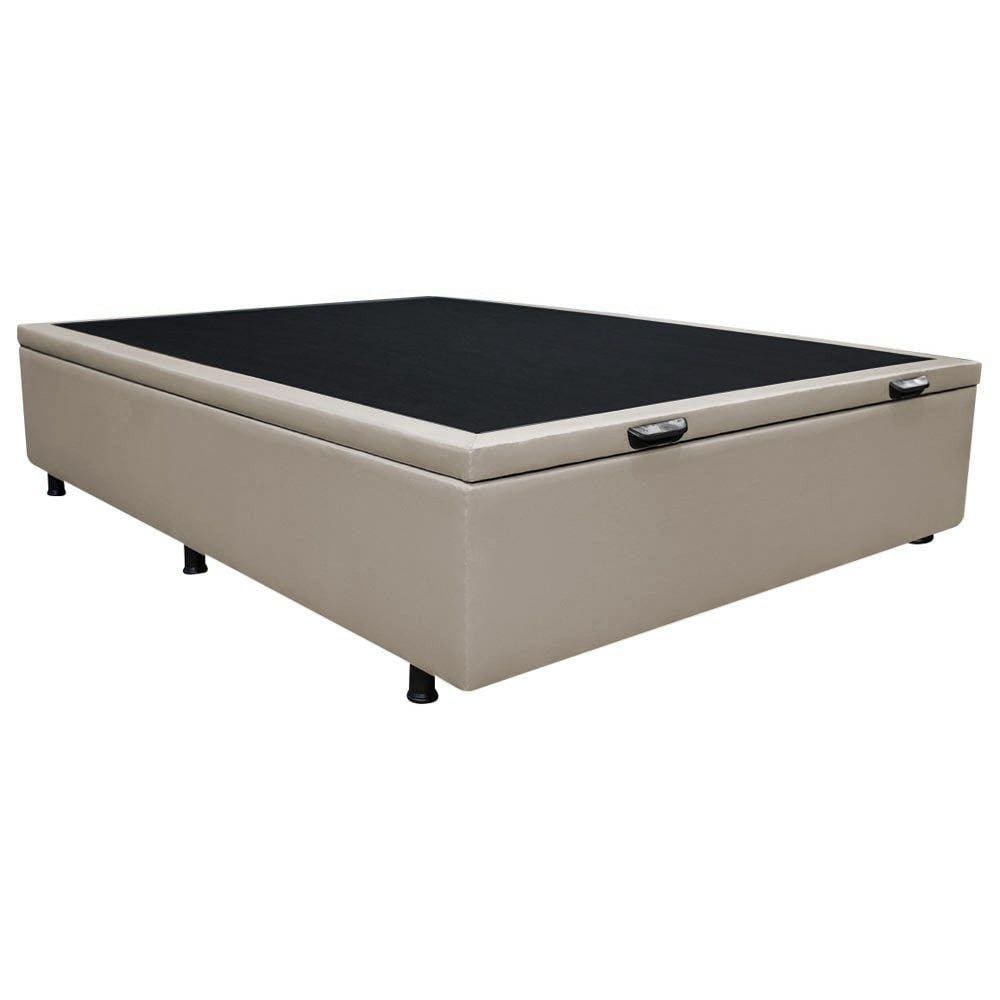 Base Box Baú para Cama Casal 138x188cm Liz S05 Sintético Bege - Mpozenato