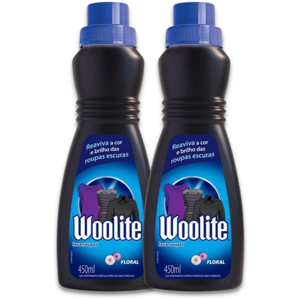 Kit com 2 Lava Roupas Especiais Líquido Floral Woolite 450Ml