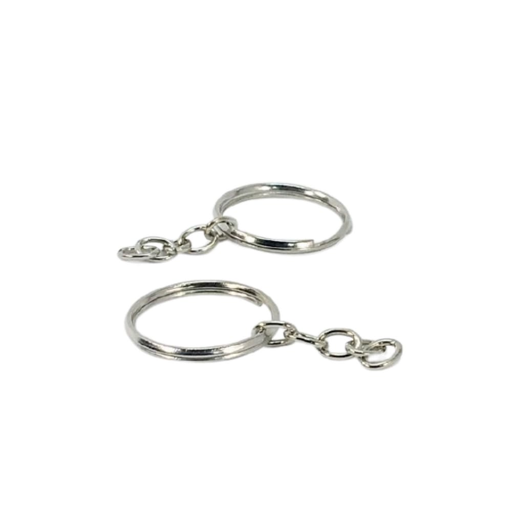 Argola para Chaveiro com Corrente Niquelado - 100 Unidades