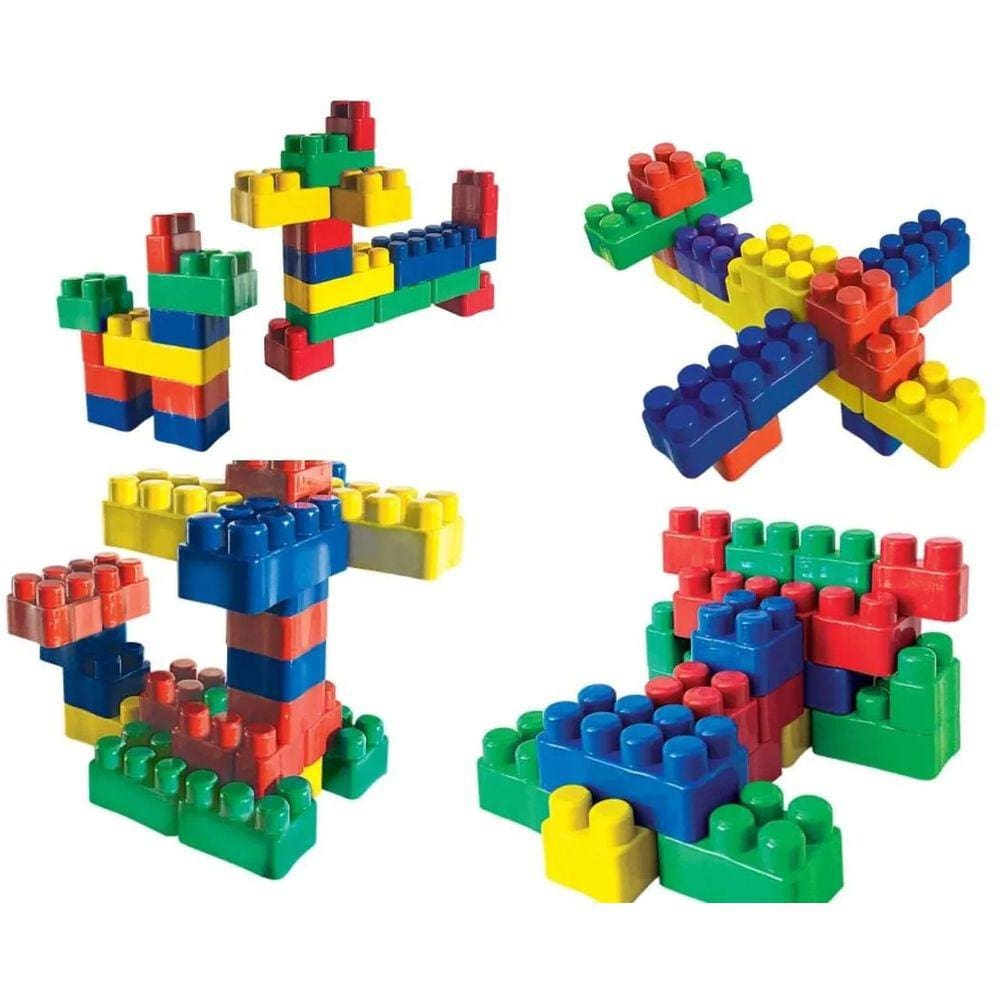 Blocos de Montar Educativo 80 Peças - Rei Blocks 525SB