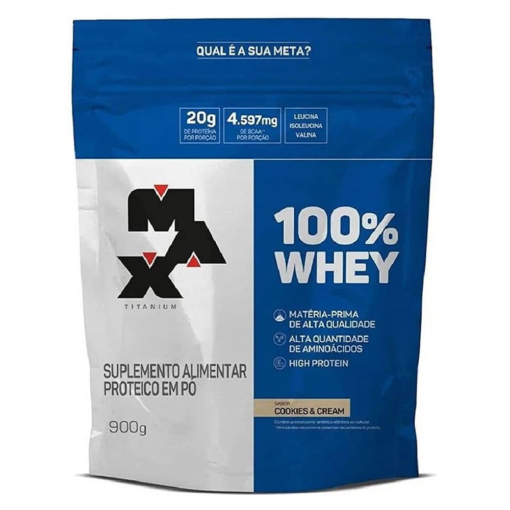 100% Whey Protein Refil (900G) Max Titanium - Chocolate