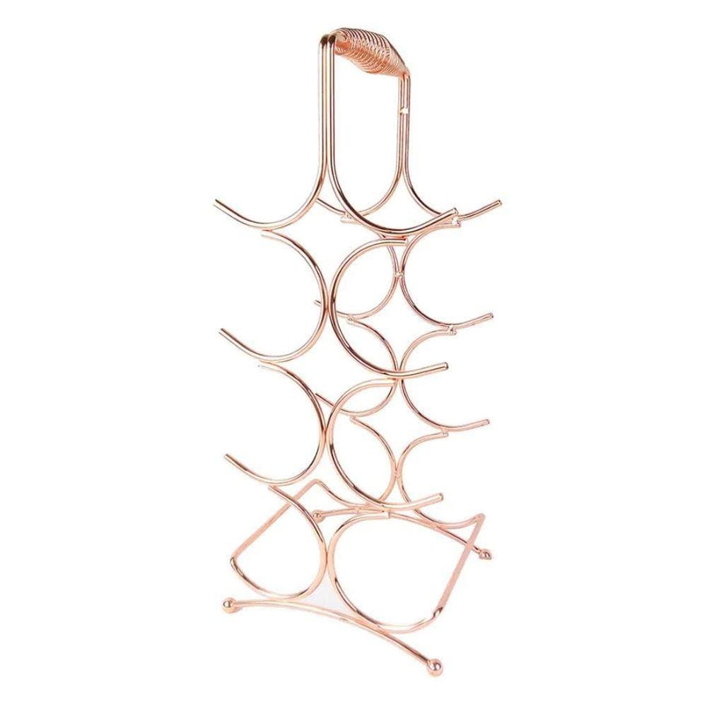 Porta Garrafas De Metal Cobre Para 8 Garrafas