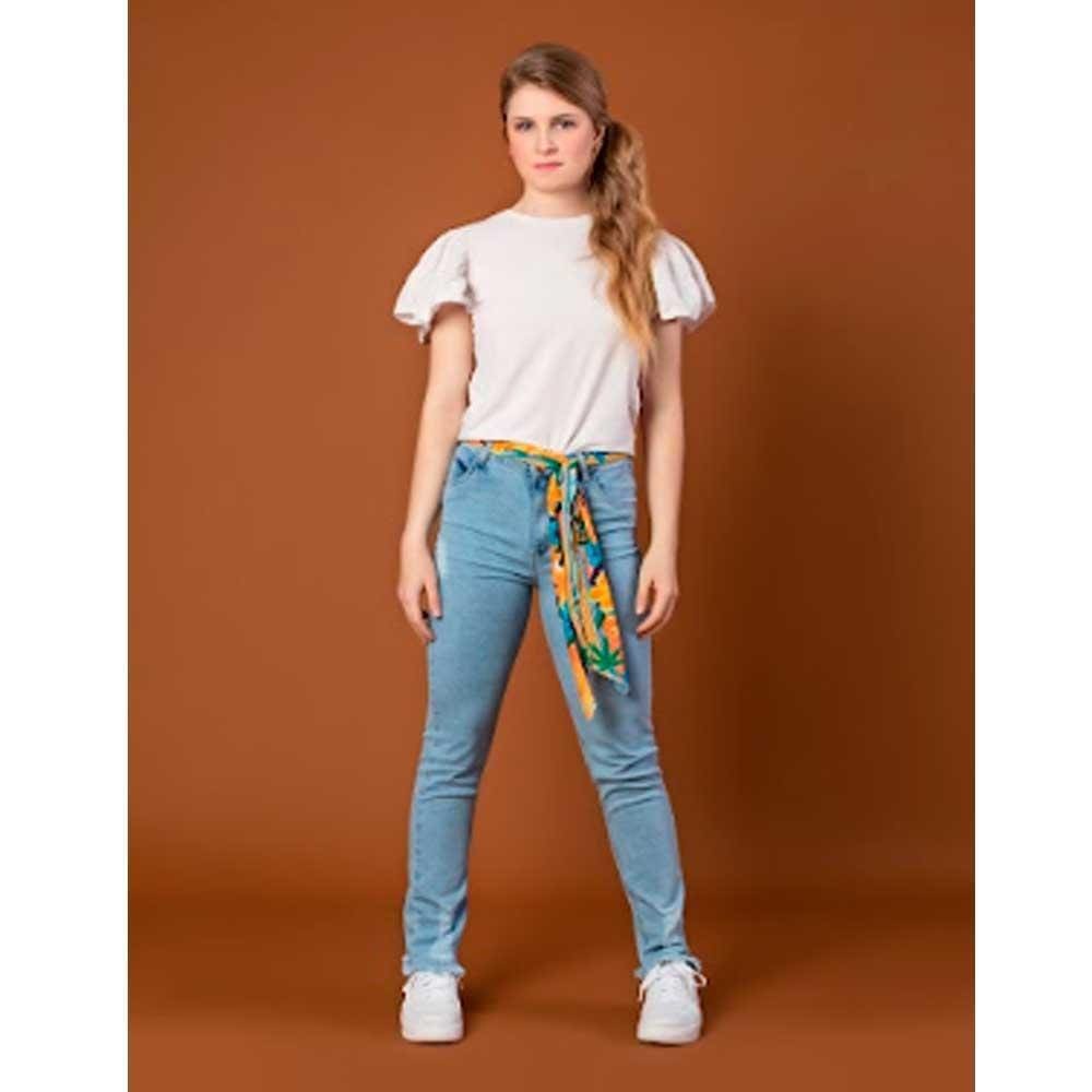 Calça Jeans Com Cinto Jeito De Criança Ref: 5381 12/18