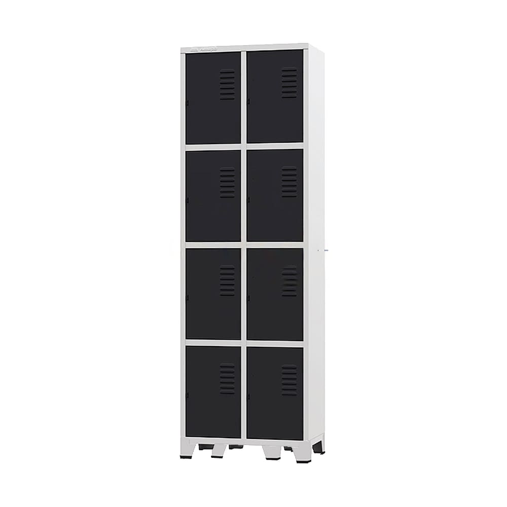 Armário Roupeiro De Aço Para Vestiário 8 Portas Locker Preto
