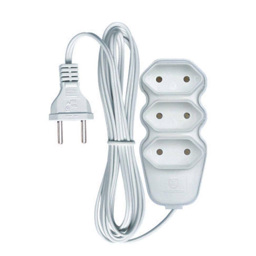 Extensao 3 Tom. Paral.2X0,75X5,00Mt 2P 10A/250V Br Megatron