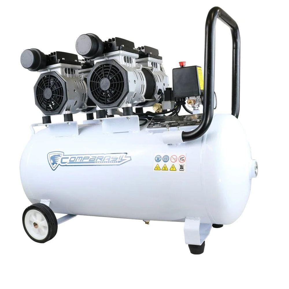 Compressor de Ar Compbrasil 50L 10pcm 2.2HP isento de óleo com certificação INMETRO.
