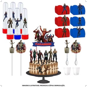 Kit Festa #kf Guardiões Da Galáxia Forminha Tubete Topper