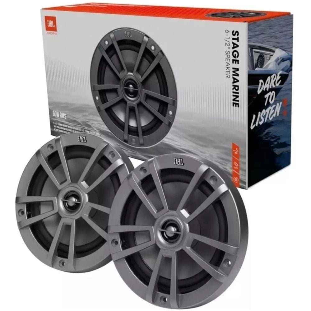 Par de Alto Falantes Maritimo 6  JBL Stage Marine 120 Watts Rms - Cinza