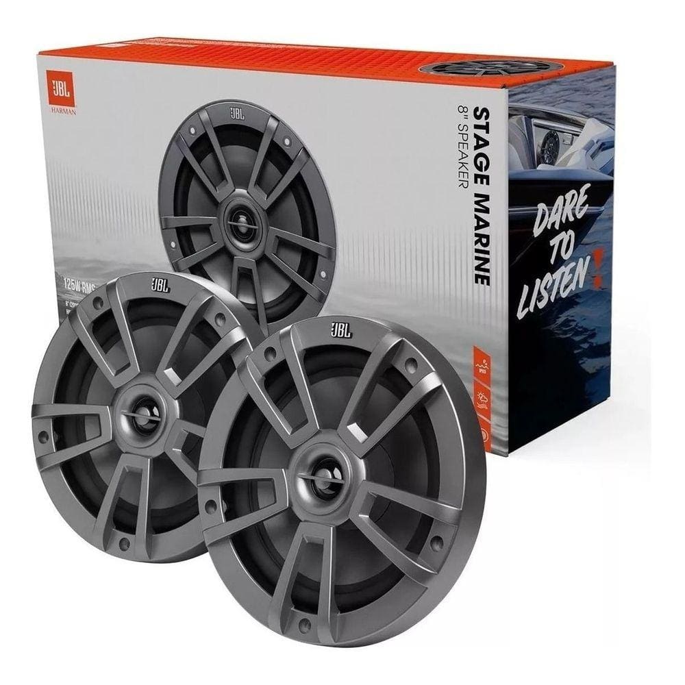 Par de Alto Falantes Maritimo 8 JBL Stage Marine 250 Watts Rms - Cinza