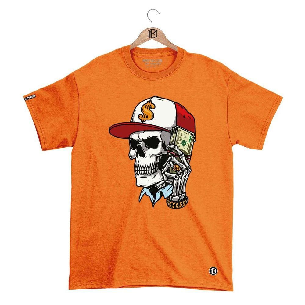 Camiseta DBL Gola Redonda Estampa CAVEIRA Streetwear fio 30.1 Penteado.