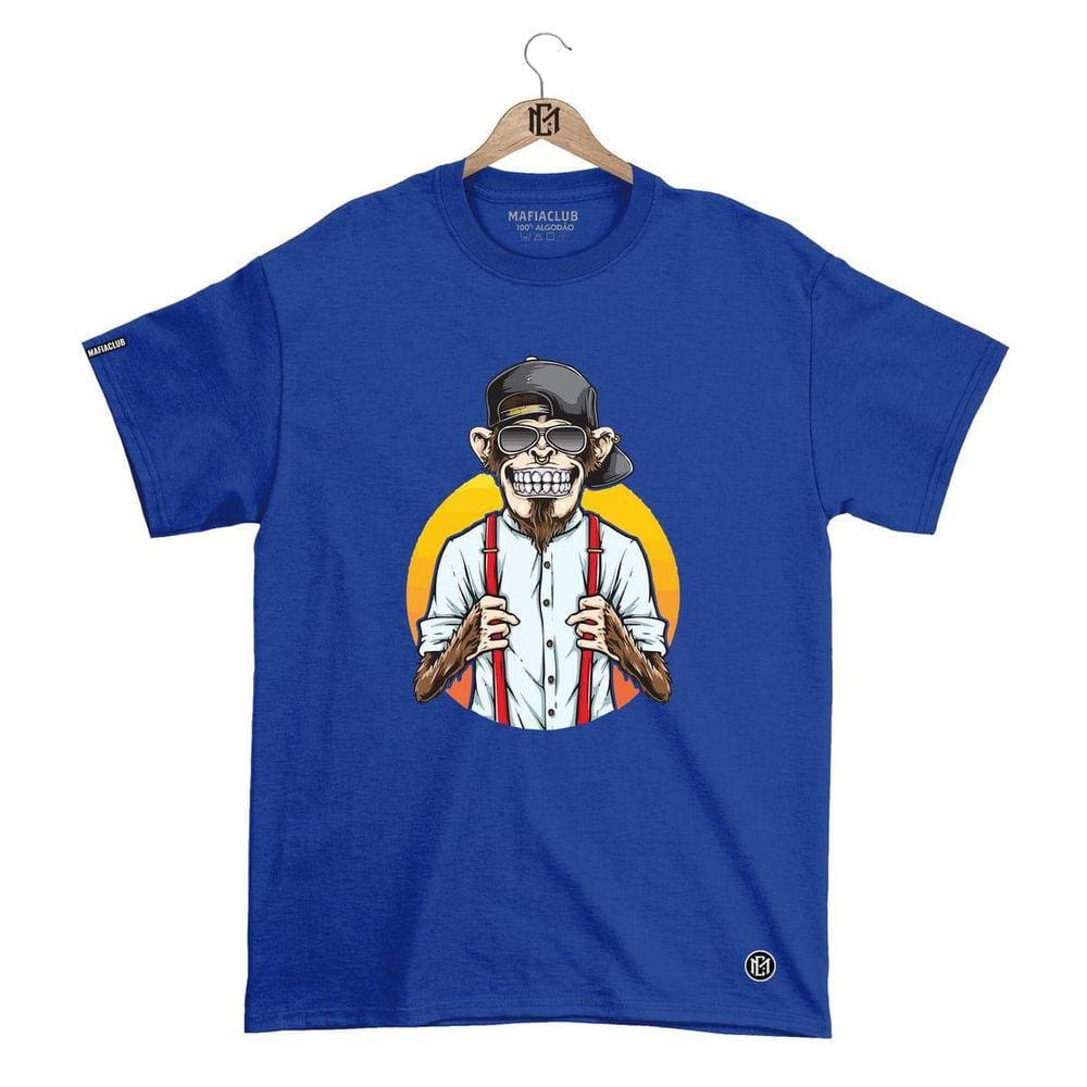 Camiseta Mafiaclub Gola Redonda Estampa MONKEY ll Streetwear fio 30.1 Penteado
