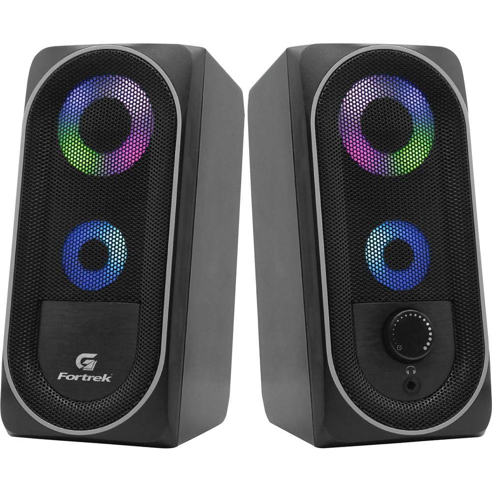 Caixa De Som Para PC Gamer 2.0 Fortrek Black Hawk RGB P2 6w