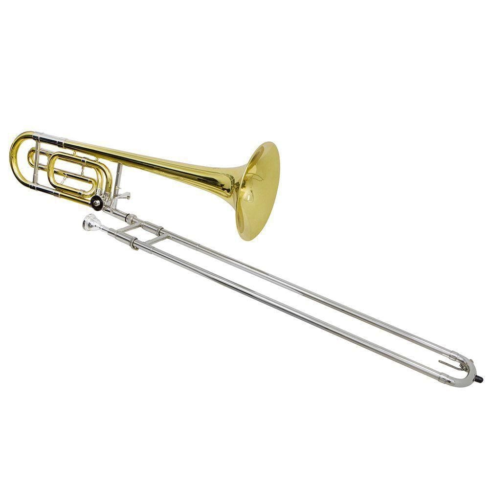 Trombone De Vara c/Rotor Laqueado Dourado c/Case New York