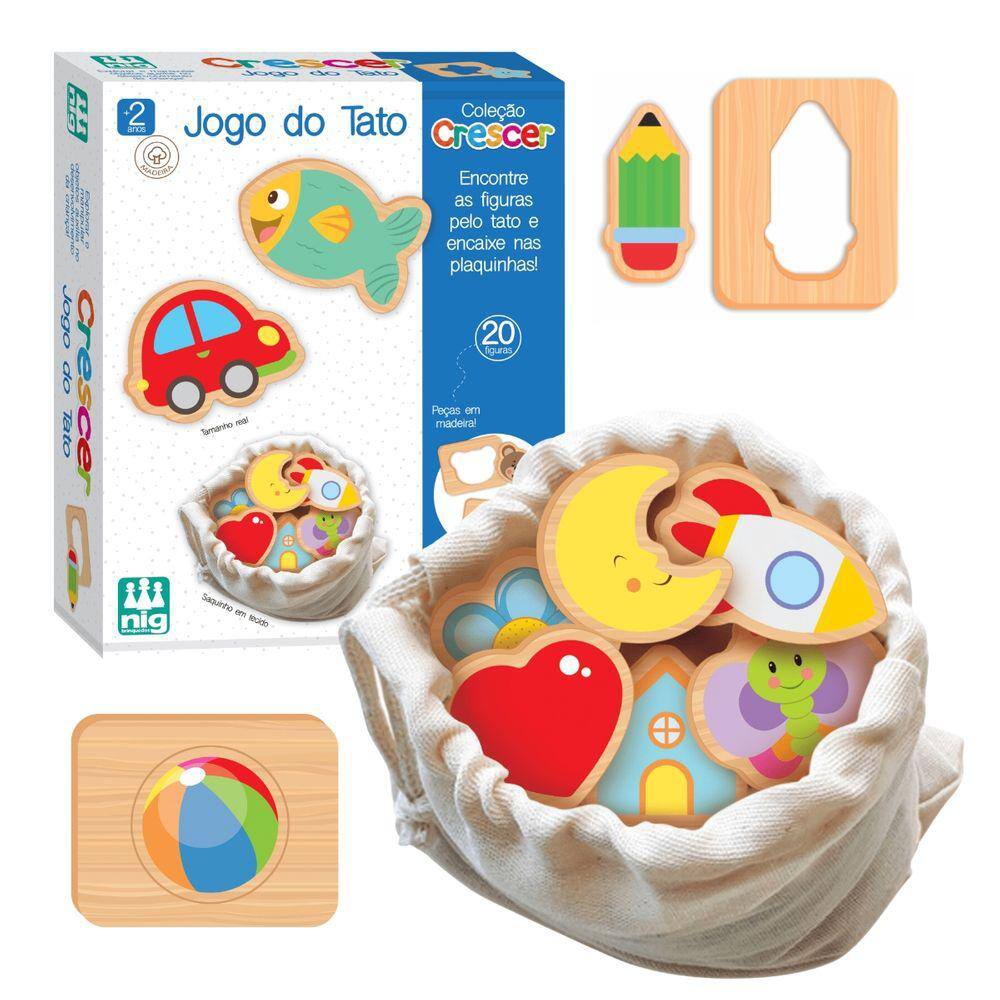 Jogo Educativo - Madeira - Crescer - Forma Bichos - Nig Brinquedos