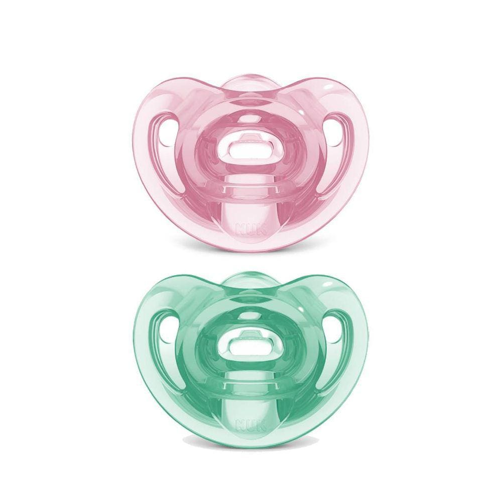 Kit 2 Chupetas Sensitive Soft 100% Silicone Rosa/Roxo - NUK